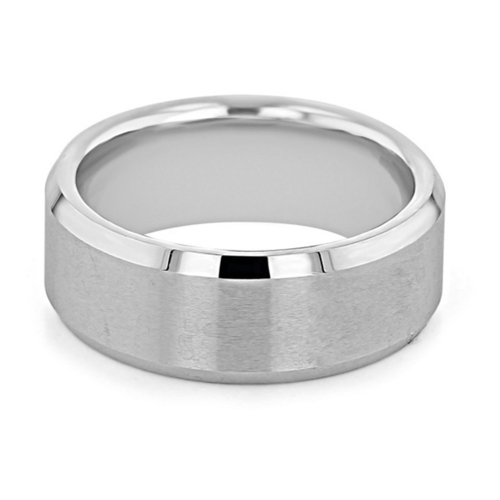 8mm or 6mm beveled edge Tungsten Wedding Band